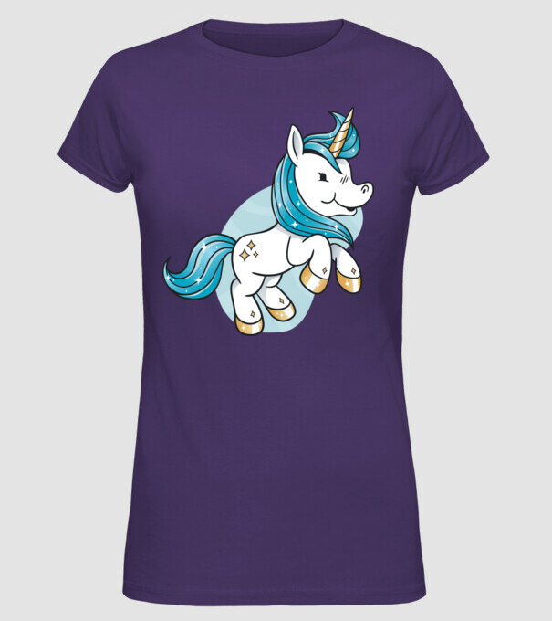 Unicorn drăguț model mov pe tricou
