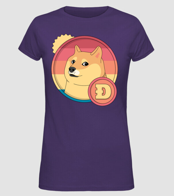 Doge Coin model mov pe tricou