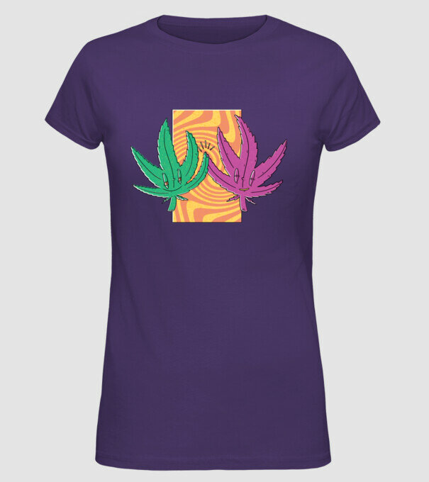 Frunze marijuana salut model mov pe tricou