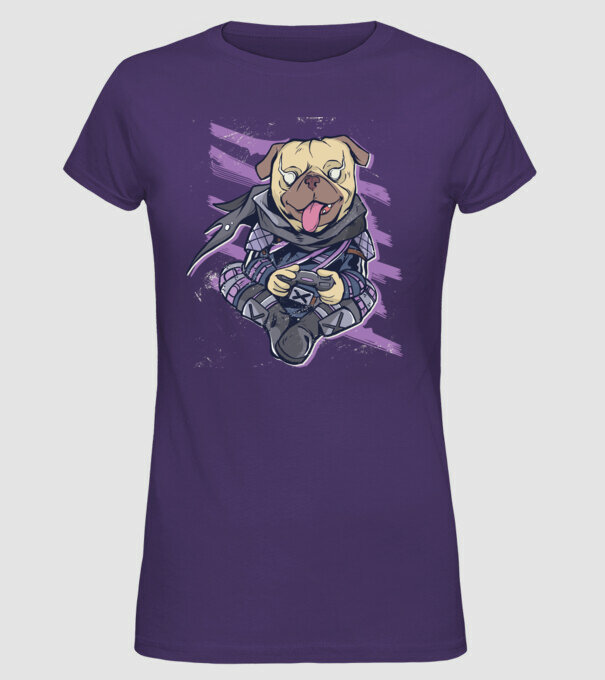 Mops Gamer model mov pe tricou