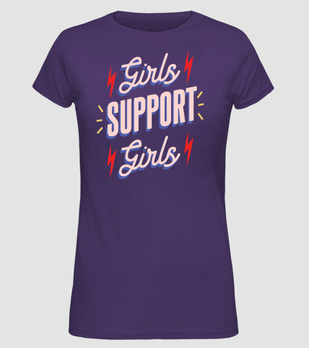 Girls Support Girls Ziua Femeii model mov pe tricou