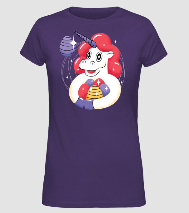 Unicorn de Paște model mov pe tricou
