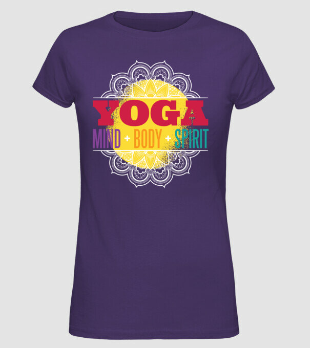 Valori yoga model mov pe tricou