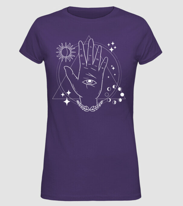 Mână Ochi atotvăzător model mov pe tricou