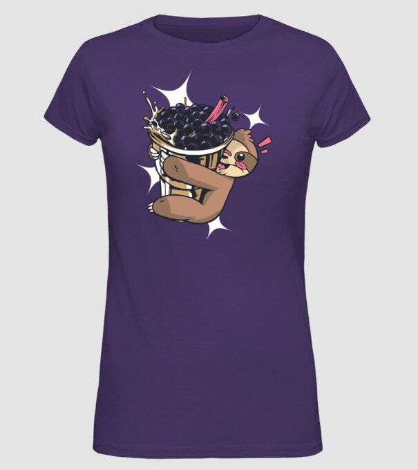 Leneșului îi place ceaiul bubble model mov pe tricou