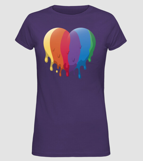 LGBTQ Inimă model mov pe tricou