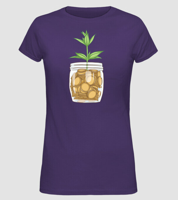Plantă pușculiță porcușor model mov pe tricou
