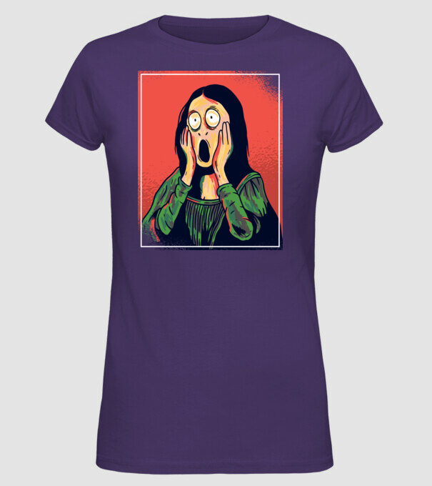 Mona Lisa țipăt model mov pe tricou