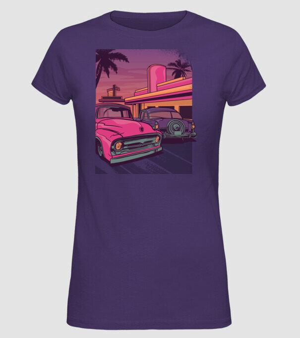 Old school California model mov pe tricou