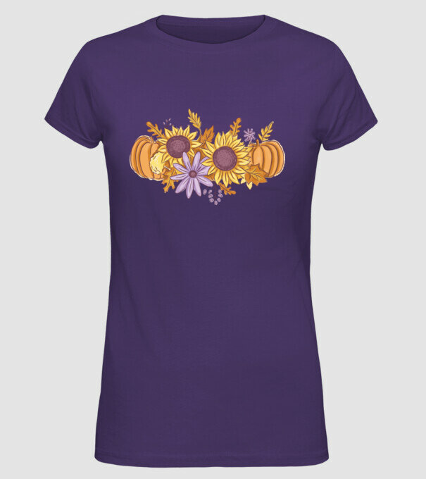 Scena de toamnă Halloween model mov pe tricou