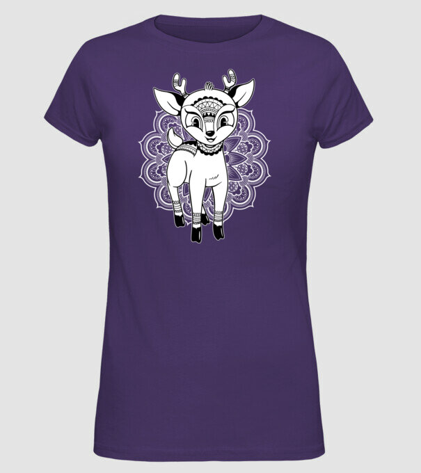 Mandala Căprioară model mov pe tricou