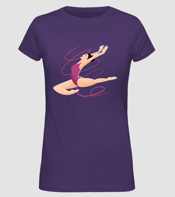 Gimnastică ritmică model mov pe tricou