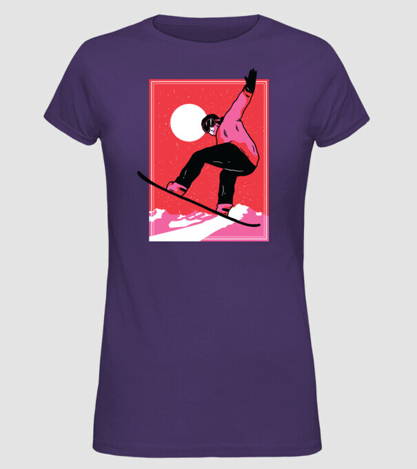 Snowboard poster model mov pe tricou