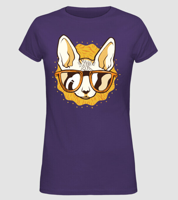 Sphynx Pisică Cool model mov pe tricou