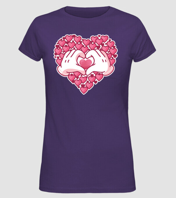 'Inimi îndrăgostite pentru Valentine''s Day' model mov pe tricou