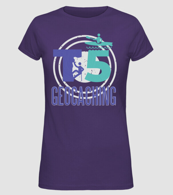 T5 Geocaching model mov pe tricou