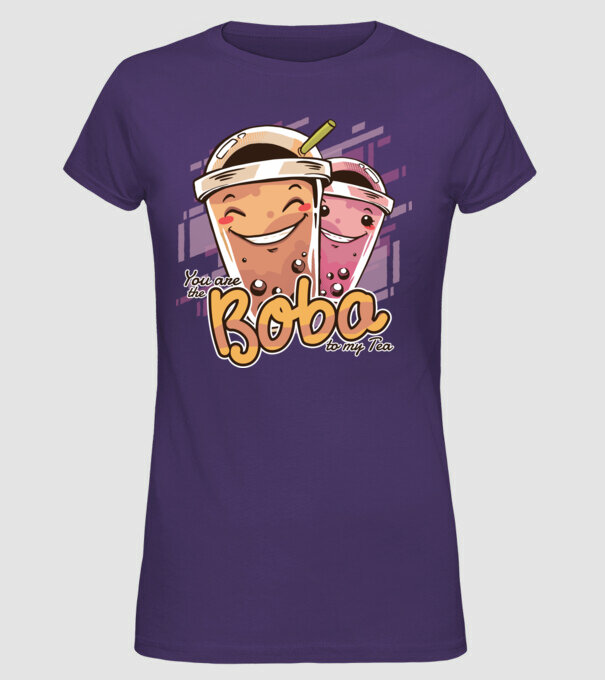Tu ești Boba pentru ceaiul meu model mov pe tricou