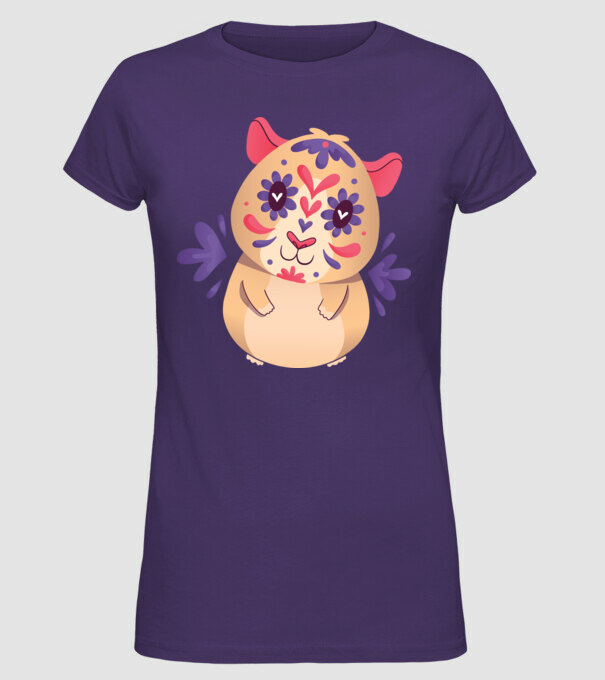 Porcușor de Guineea model mov pe tricou