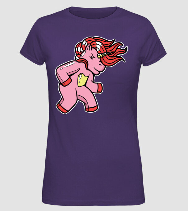 Unicorn model mov pe tricou