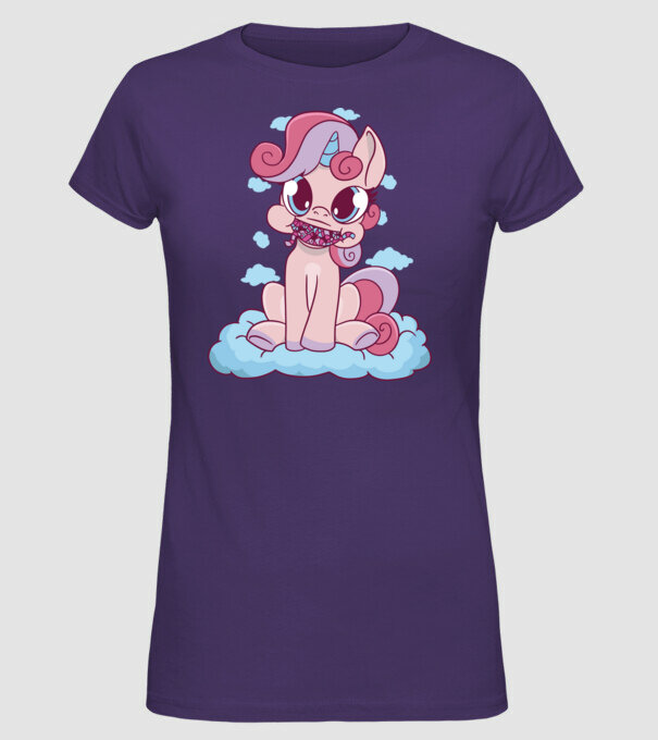 Unicorn cu bomboane model mov pe tricou