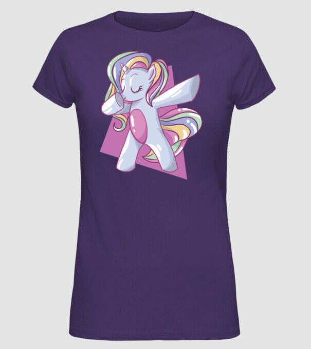 Unicorn DAB model mov pe tricou