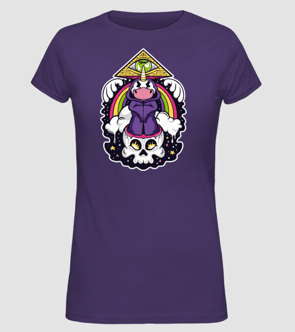 Unicorn Illuminati model mov pe tricou