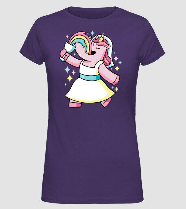 Unicorn Mireasă model mov pe tricou