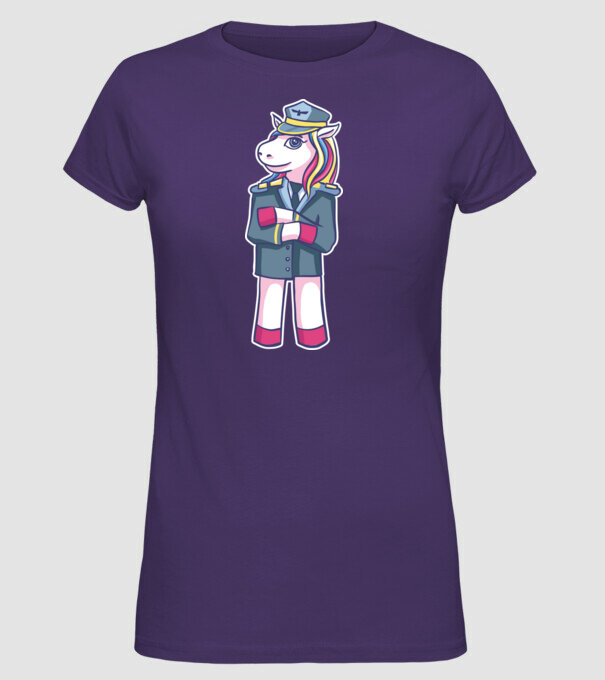 Unicorn Pilot model mov pe tricou