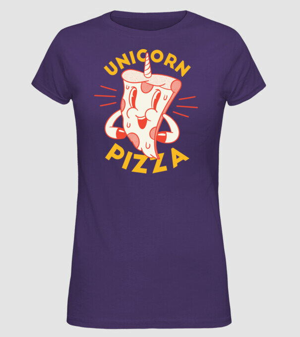 Unicorn Pizza model mov pe tricou
