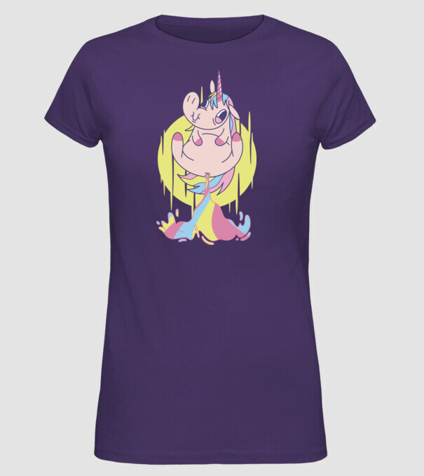 Bășină Unicorn model mov pe tricou