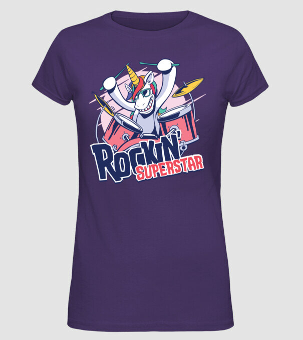 Unicorn Star rock model mov pe tricou