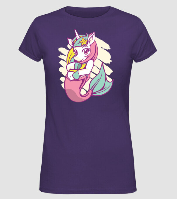 Unicorn Sirenă model mov pe tricou
