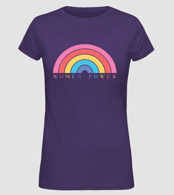 Women Power Curcubeu Ziua Femeii model mov pe tricou