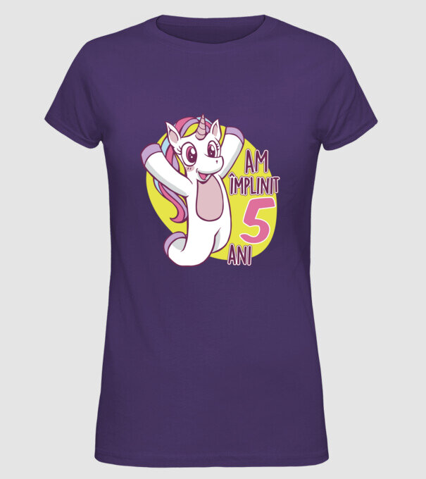 Am împlinit 5 ani model mov pe tricou