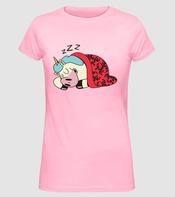 Unicorn adormit model roz deschis pe tricou