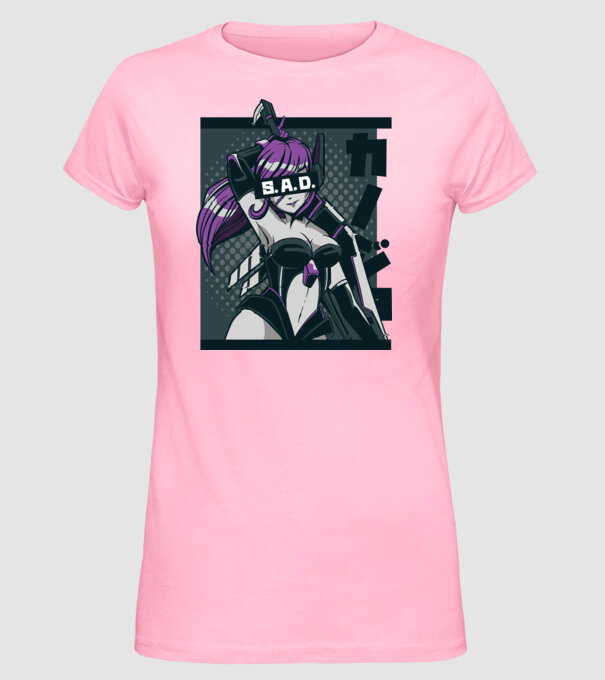 Anime fată model roz deschis pe tricou