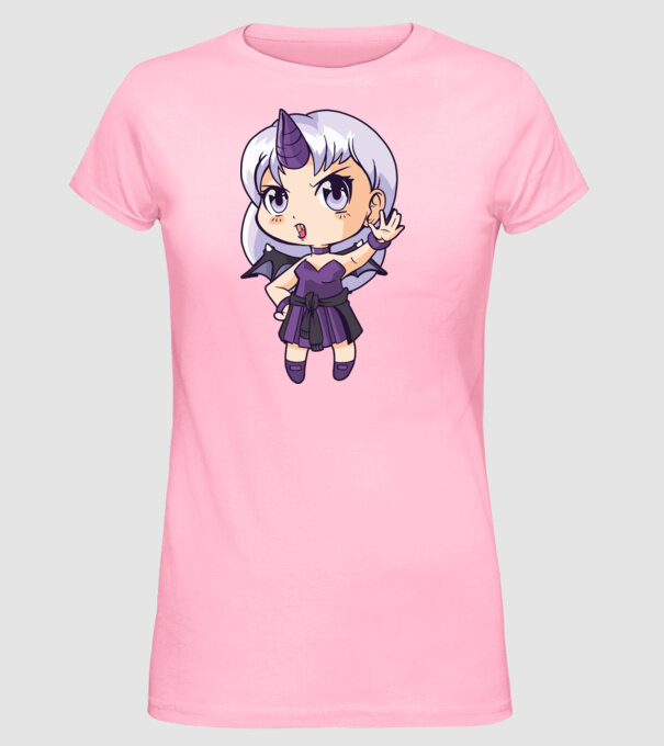 Anime Manga Fată Unicorn model roz deschis pe tricou