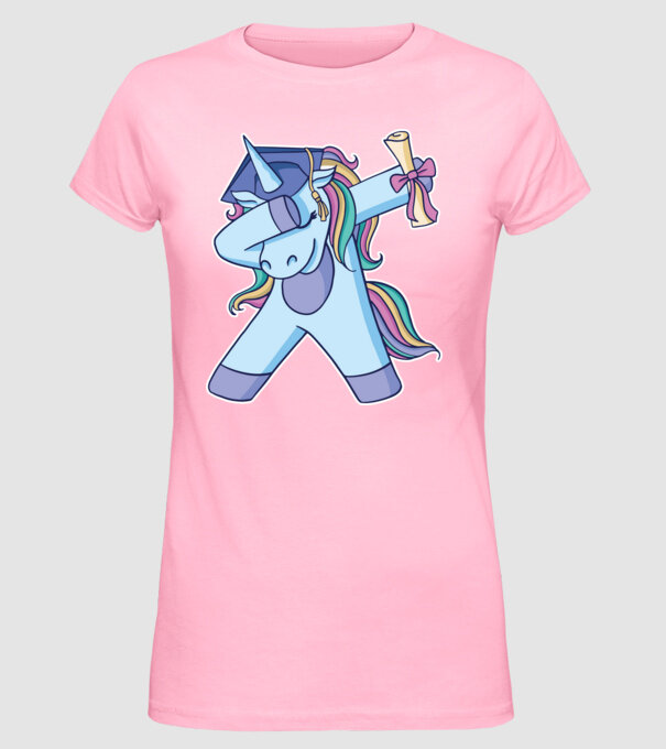 Unicorn Absolvent model roz deschis pe tricou