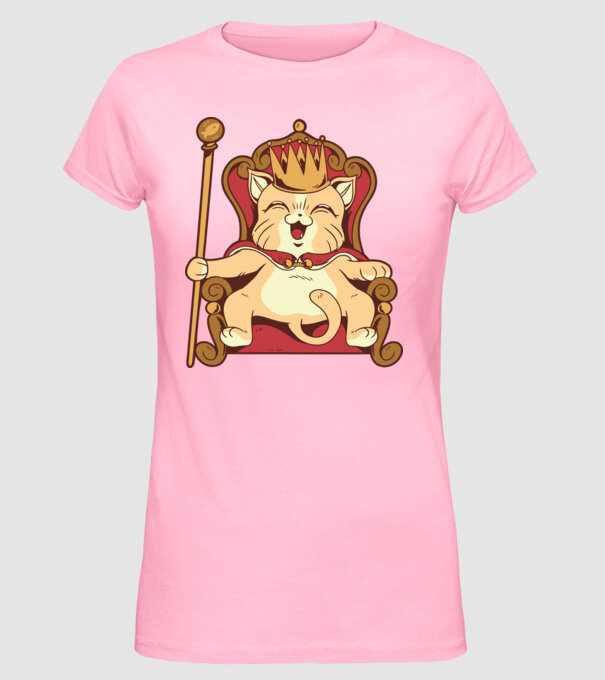 Cat King Pisică rege model roz deschis pe tricou