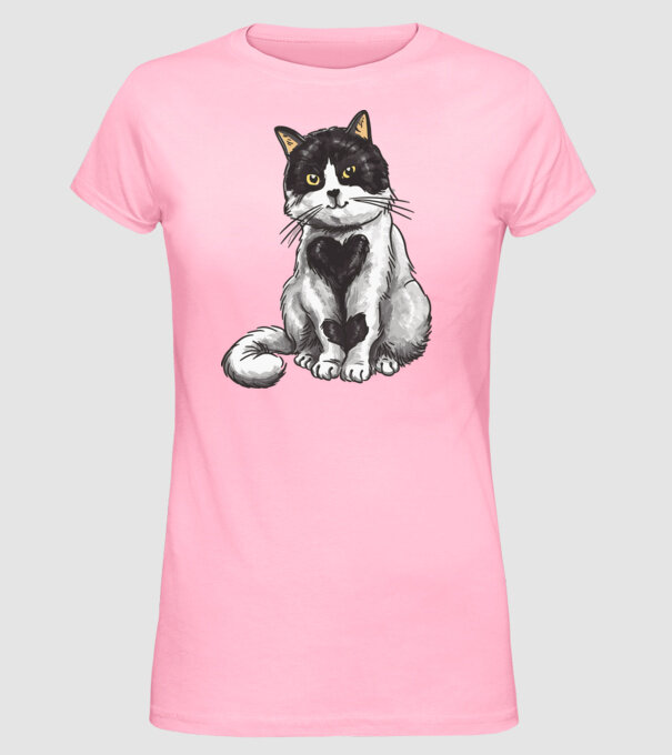 Pisicuță drăguță model roz deschis pe tricou