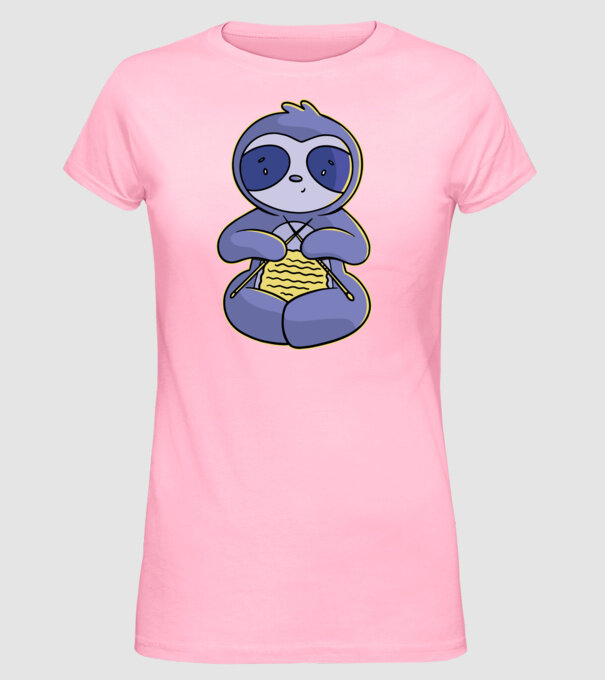 Leneș drăguț tricotând model roz deschis pe tricou