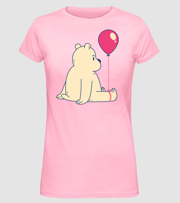 Teddy Drăguț cu Balon model roz deschis pe tricou