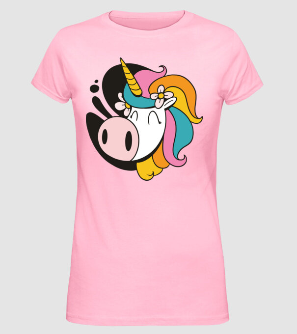 Unicorn drăguț model roz deschis pe tricou