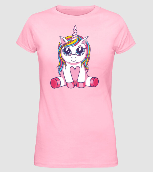 Unicorn drăguț model roz deschis pe tricou