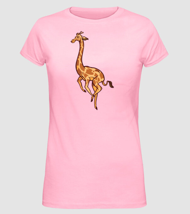 Girafă drăguță model roz deschis pe tricou