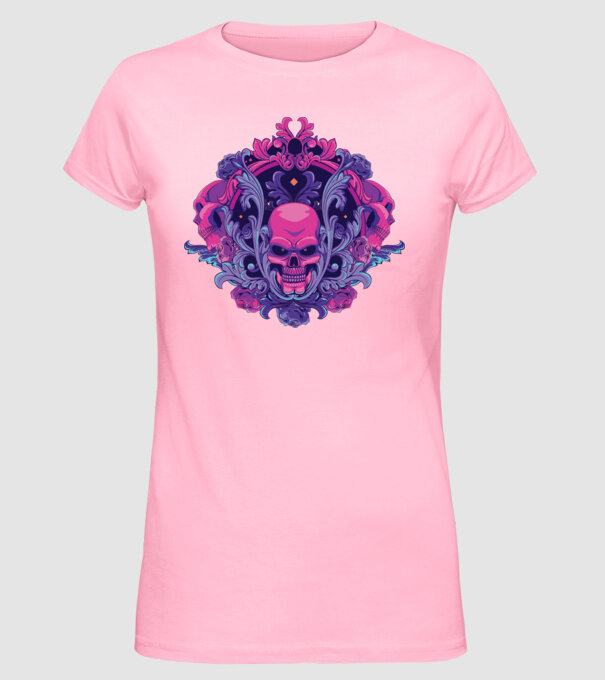 Cranii Dark Skull model roz deschis pe tricou