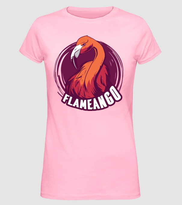 Flamingo model roz deschis pe tricou
