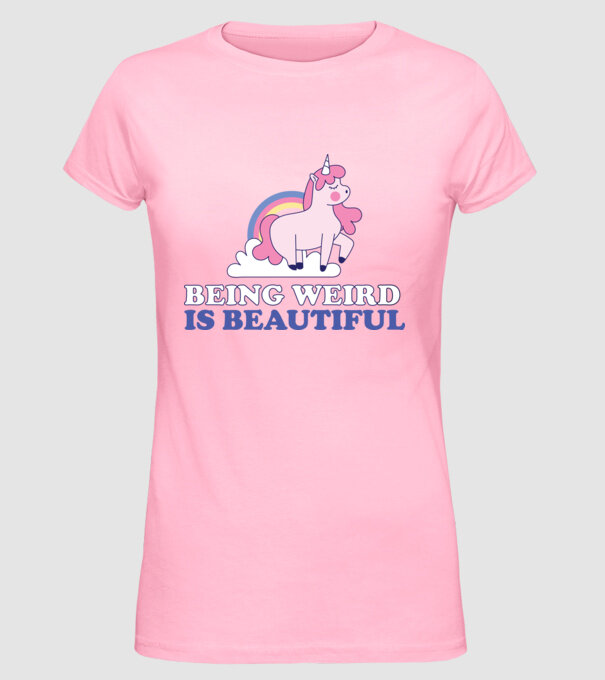 A fi ciudat este minunat Unicorn model roz deschis pe tricou