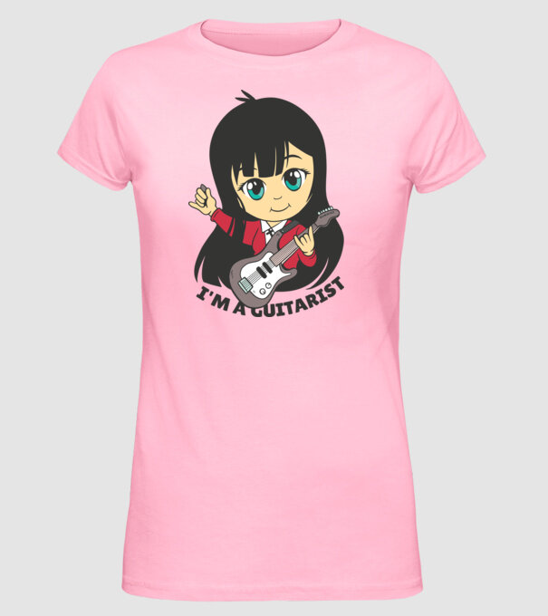 Sunt chitarist fată model roz deschis pe tricou