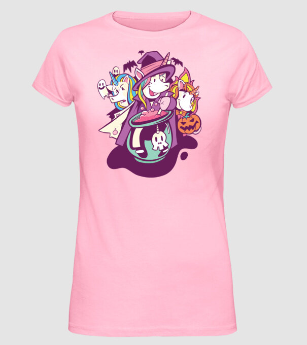 Unicorni Halloween model roz deschis pe tricou